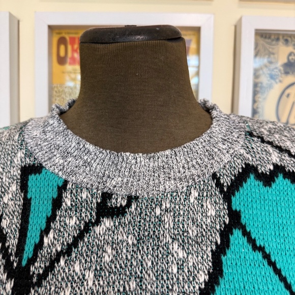 Vintage 80s Sleeveless Abstract Knit Top 🌀 - Picture 4 of 9